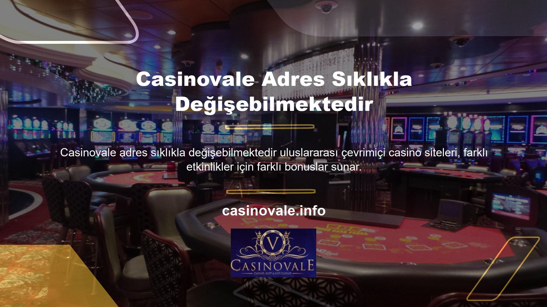 Casino ve casino sitesi tarafından birçok etkinlik ve promosyon sunulmaktadır