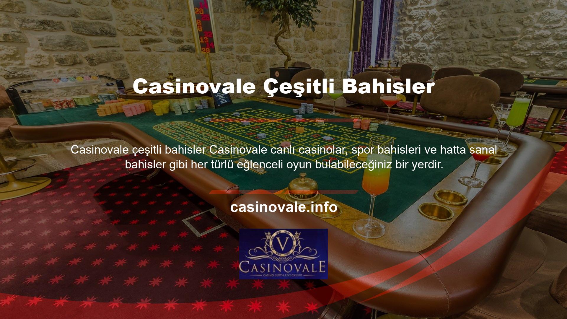 Casino, canlı yayınlar ve canlı yayın desteği de dahil olmak üzere çok çeşitli hizmetlere sahiptir